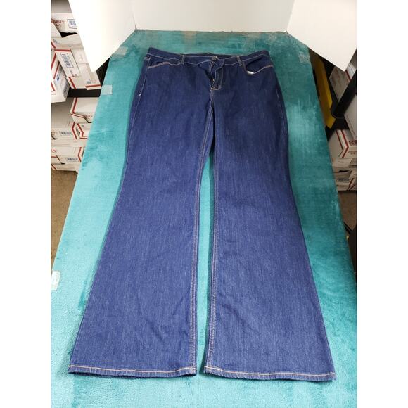 Old Navy Jeans Size 16 Womens Blue Stretch Denim Pants High Rise Ladies Flared - Picture 2 of 12